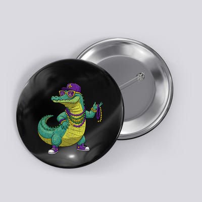 Aligator Crocodiles Mardi Gras Costume Mardi Gras Button