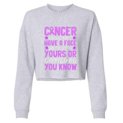 All Cancer Matters Awareness Saying World Cancer Day Cropped Pullover Crew