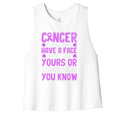 All Cancer Matters Awareness Saying World Cancer Day Women's Racerback Cropped Tank