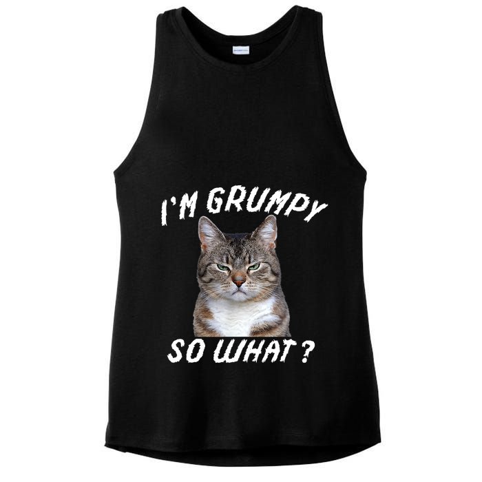 Angry Cat Meme I'm Grumpy So What Ladies PosiCharge Tri-Blend Wicking Tank