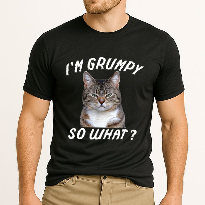 Angry Cat Meme I'm Grumpy So What Performance Shirt