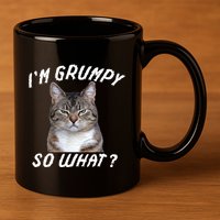 Angry Cat Meme I'm Grumpy So What 11oz C Handle Ceramic Mug