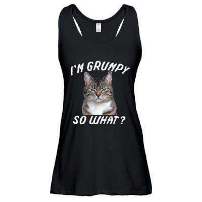 Angry Cat Meme I'm Grumpy So What Ladies Essential Flowy Tank