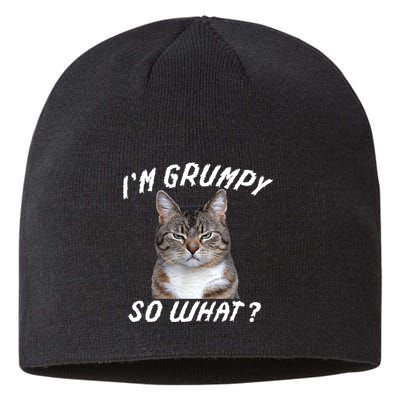 Angry Cat Meme I'm Grumpy So What Sustainable Beanie