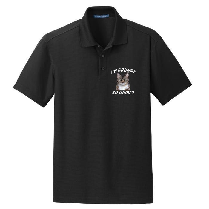 Angry Cat Meme I'm Grumpy So What Dry Zone Grid Polo