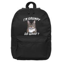Angry Cat Meme I'm Grumpy So What 16 in Basic Backpack