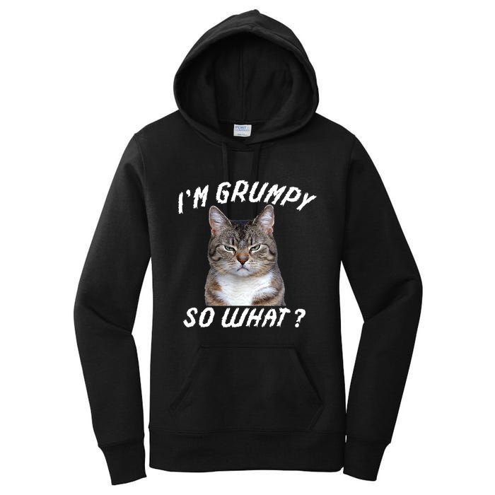 Angry Cat Meme I'm Grumpy So What Women's Pullover Hoodie