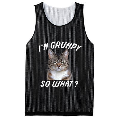 Angry Cat Meme I'm Grumpy So What Mesh Reversible Basketball Jersey Tank