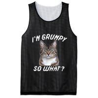 Angry Cat Meme I'm Grumpy So What Mesh Reversible Basketball Jersey Tank