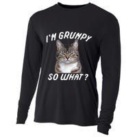 Angry Cat Meme I'm Grumpy So What Cooling Performance Long Sleeve Crew