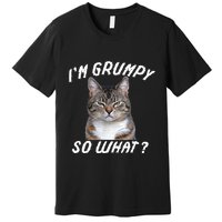 Angry Cat Meme I'm Grumpy So What Premium T-Shirt