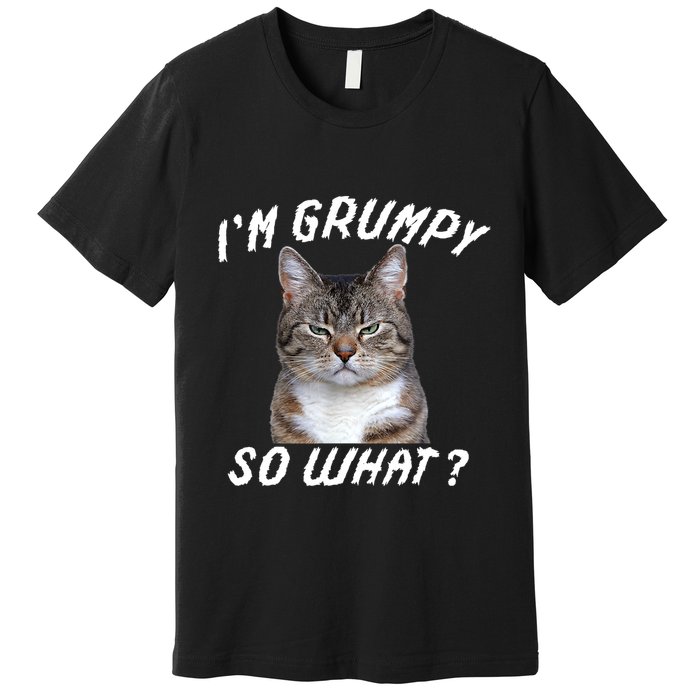 Angry Cat Meme I'm Grumpy So What Premium T-Shirt