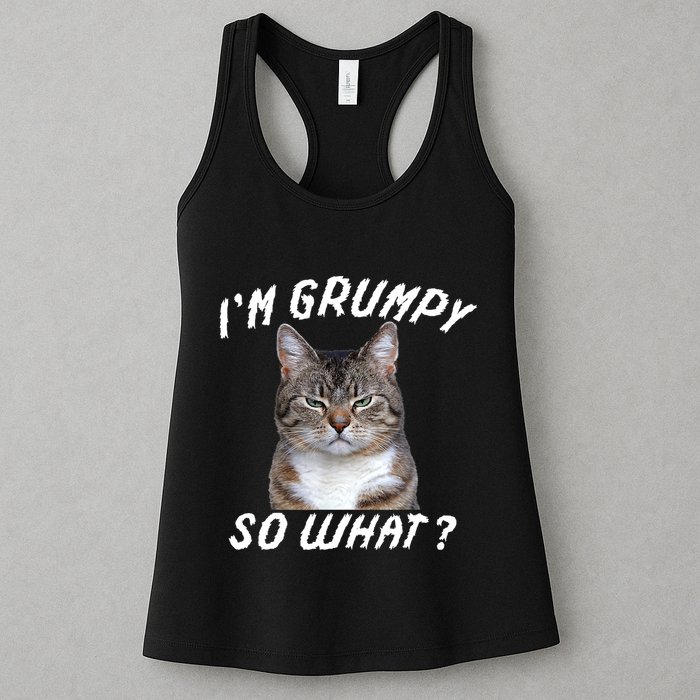 Angry Cat Meme I'm Grumpy So What Womens Tank Top
