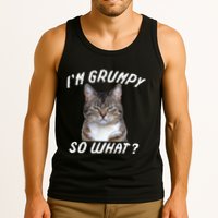 Angry Cat Meme I'm Grumpy So What Tank Top