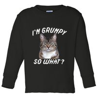 Angry Cat Meme I'm Grumpy So What Toddler Long Sleeve Shirt