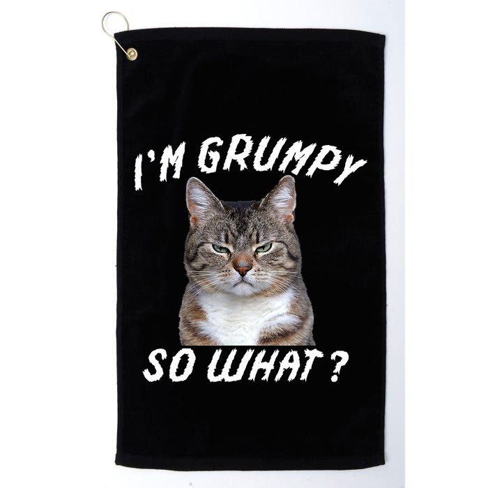 Angry Cat Meme I'm Grumpy So What Golf Towel