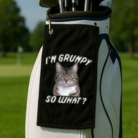 Angry Cat Meme I'm Grumpy So What Golf Towel