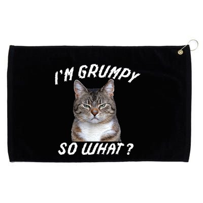 Angry Cat Meme I'm Grumpy So What Grommeted Golf Towel