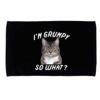 Angry Cat Meme I'm Grumpy So What Microfiber Hand Towel