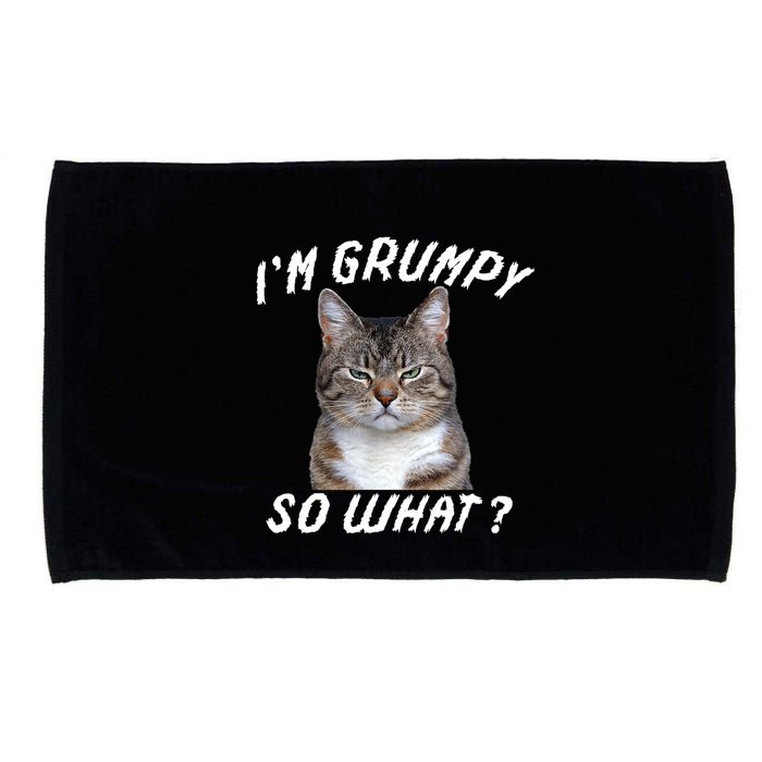 Angry Cat Meme I'm Grumpy So What Microfiber Hand Towel