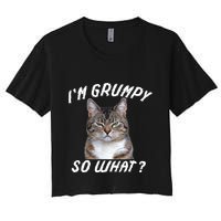 Angry Cat Meme I'm Grumpy So What Crop Top