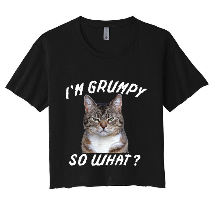 Angry Cat Meme I'm Grumpy So What Crop Top