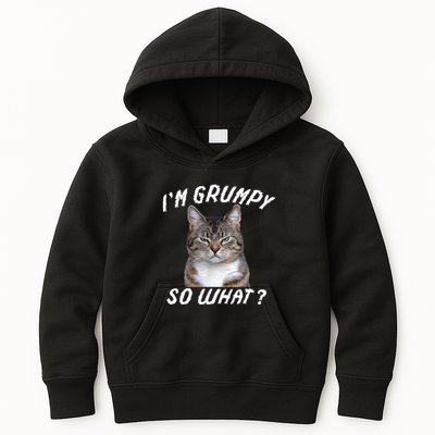 Angry Cat Meme I'm Grumpy So What Kids Hoodie