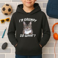 Angry Cat Meme I'm Grumpy So What Kids Hoodie