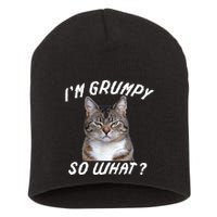 Angry Cat Meme I'm Grumpy So What Short Acrylic Beanie