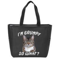 Angry Cat Meme I'm Grumpy So What Zip Tote Bag
