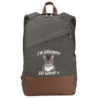Angry Cat Meme I'm Grumpy So What Cotton Canvas Backpack