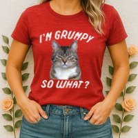 Angry Cat Meme I'm Grumpy So What Womens T-Shirt