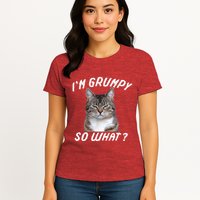 Angry Cat Meme I'm Grumpy So What Womens T-Shirt