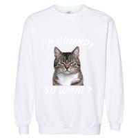 Angry Cat Meme I'm Grumpy So What Garment-Dyed Sweatshirt