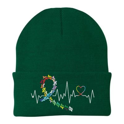 All Cancer Matters Awareness Day Heartbeat Knit Cap Winter Beanie