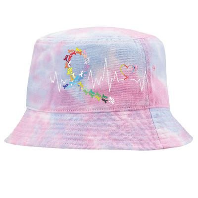 All Cancer Matters Awareness Day Heartbeat Tie-Dyed Bucket Hat