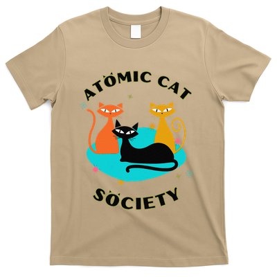 Atomic Cats Mid Century Modern Retro 1960s Art Starbursts T-Shirt