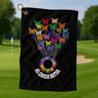 All Cancer Matters Awareness Day Ribbon Support Golf Towel