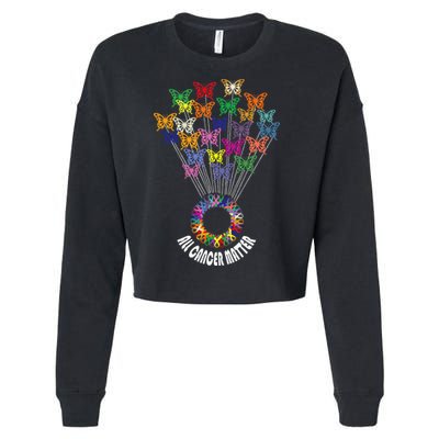 All Cancer Matters Awareness Day Ribbon Support Cropped Pullover Crew