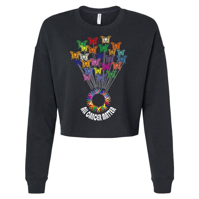 All Cancer Matters Awareness Day Ribbon Support Cropped Pullover Crew