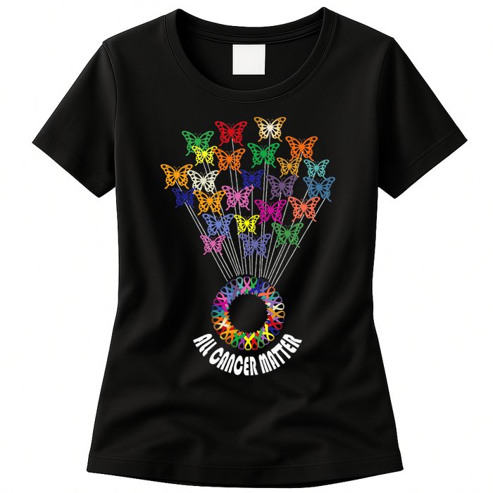 All Cancer Matters Awareness Day Ribbon Support Womens T-Shirt