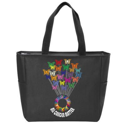 All Cancer Matters Awareness Day Ribbon Support Zip Tote Bag