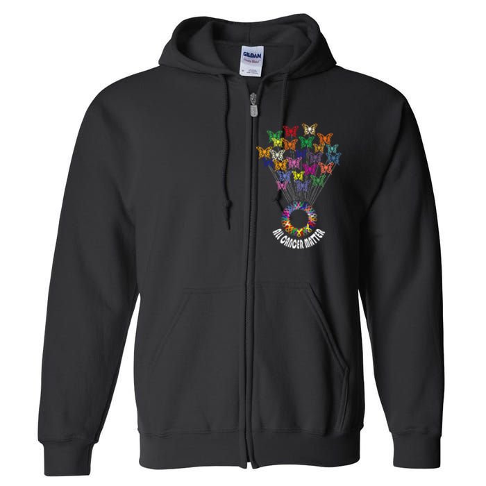 All Cancer Matters Awareness Day Ribbon Support Full Zip Hoodie