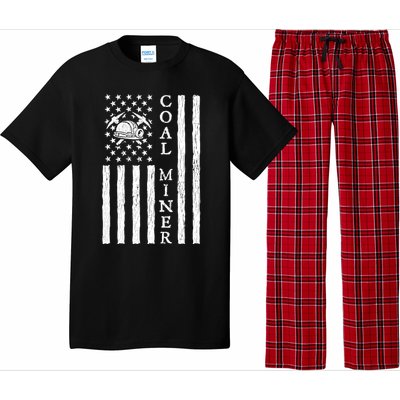 American Coal Miner Usa Flag Funny Mining Miner Gift Pajama Set