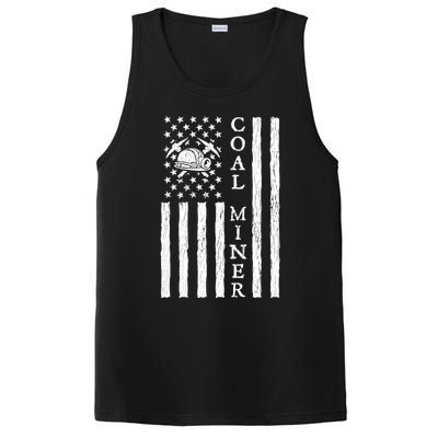 American Coal Miner Usa Flag Funny Mining Miner Gift PosiCharge Competitor Tank