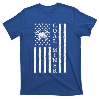 American Coal Miner Usa Flag Funny Mining Miner Gift T-Shirt