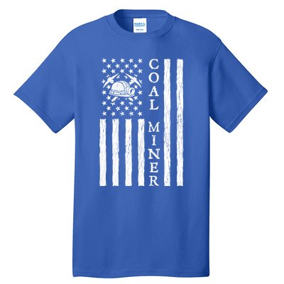 American Coal Miner Usa Flag Funny Mining Miner Gift Tall T-Shirt