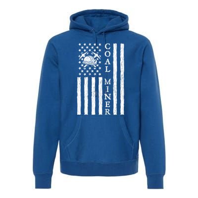 American Coal Miner Usa Flag Funny Mining Miner Gift Premium Hoodie