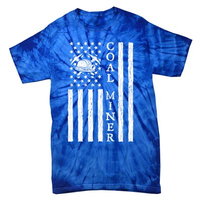 American Coal Miner Usa Flag Funny Mining Miner Gift Tie-Dye T-Shirt