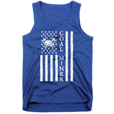 American Coal Miner Usa Flag Funny Mining Miner Gift Tank Top